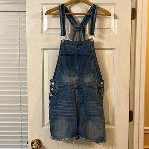 Denim Cutoff Overalls